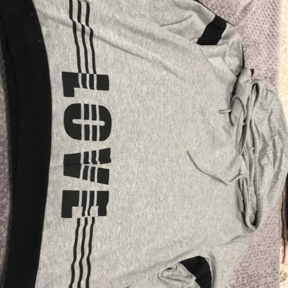 Grey and black hoodie